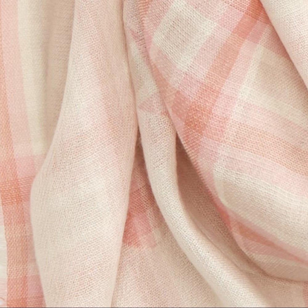 TORY BURCH LOGO BUDDY PLAID SCARF - Picture 2 of 5